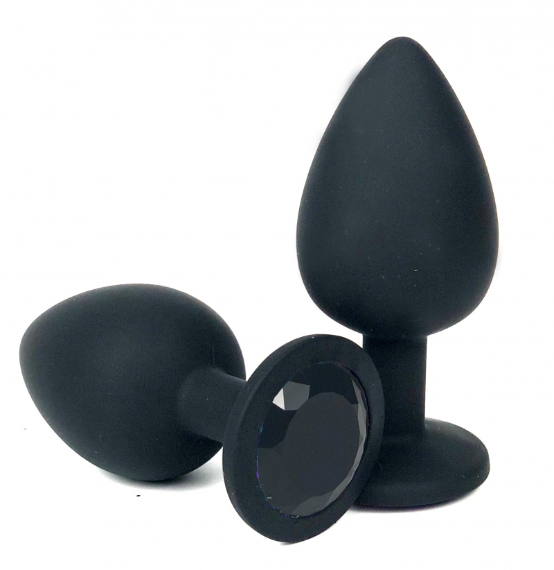 Пробка с черным кристаллом "Vandersex" черная, M 